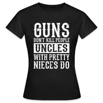 oncle - T-shirt Femme - noir - Devant - AI Model Female 172 dark (172cm)