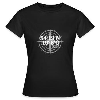 Coordonnées de Kiel - T-shirt Femme - noir - Devant - AI Model Female 172 dark (172cm)
