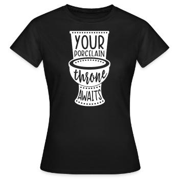 Toilettes | Roi drôle de cadeau de trône - T-shirt Femme - noir - Devant - AI Model Female 172 dark (172cm)