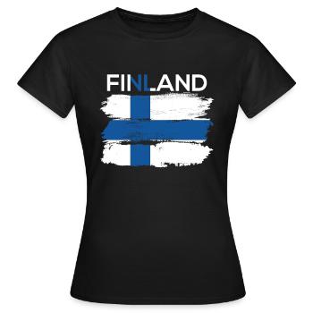 Finlande drapeau finlandais pays d'origine - T-shirt Femme - noir - Devant - AI Model Female 172 dark (172cm)