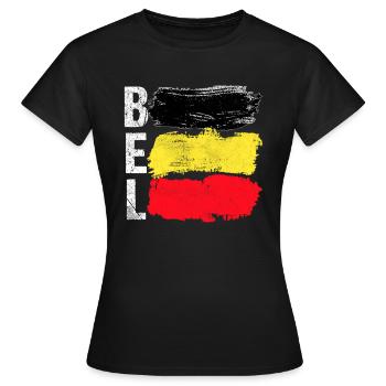 Belgique - T-shirt Femme - noir - Devant - AI Model Female 172 dark (172cm)