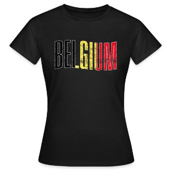 Belgien - Frauen T-Shirt - Schwarz - Vorne - AI Model Female 172 dark (172cm)