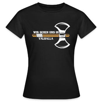 Wir sehen uns in Valhalla - Frauen T-Shirt - Schwarz - Vorne - AI Model Female 172 dark (172cm)