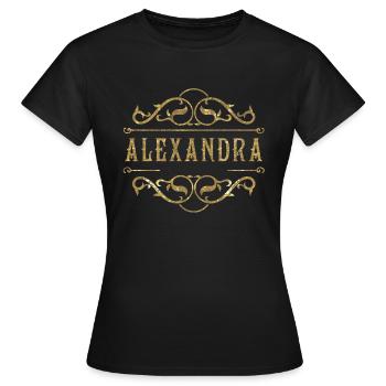 Alexandra gold - Frauen T-Shirt - Schwarz - Vorne - AI Model Female 172 dark (172cm)