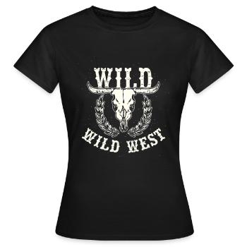 Wilder Westen - Frauen T-Shirt - Schwarz - Vorne - AI Model Female 172 dark (172cm)