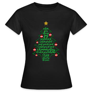 Christmas tree poem - Christmas family - Women's T-Shirt - black - Front - AI Model Female 172 dark (172cm)