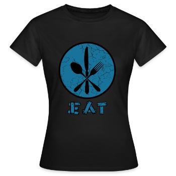 Eat with cutlery - eat with cutlery - Women's T-Shirt - black - Front - AI Model Female 172 dark (172cm)