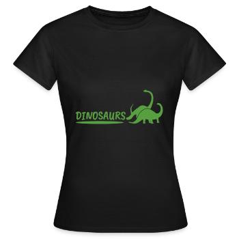 Dinosaurs in green - Dinosaurier in grün - Frauen T-Shirt - Schwarz - Vorne - AI Model Female 172 dark (172cm)