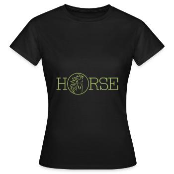 Cheval - cheval - T-shirt Femme - noir - Devant - AI Model Female 172 dark (172cm)