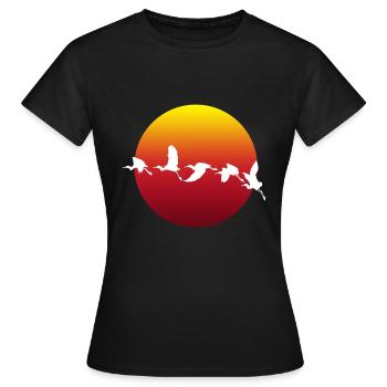 Flying birds - flying birds - Women's T-Shirt - black - Front - AI Model Female 172 dark (172cm)