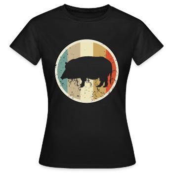 Wildschwein - Frauen T-Shirt - Schwarz - Vorne - AI Model Female 172 dark (172cm)