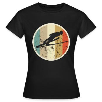 Skispringen Skispringer Skisprung - Frauen T-Shirt - Schwarz - Vorne - AI Model Female 172 dark (172cm)