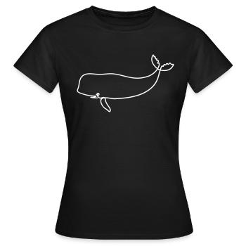 Wal - Frauen T-Shirt - Schwarz - Vorne - AI Model Female 172 dark (172cm)