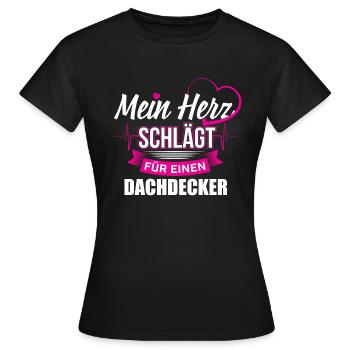Dachdecker Zimmermann Herz - Frauen T-Shirt - Schwarz - Vorne - AI Model Female 172 dark (172cm)
