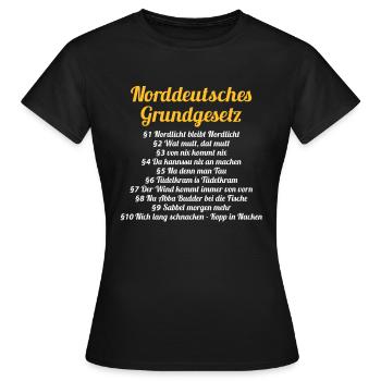 North German Basic Law - Women's T-Shirt - black - Front - AI Model Female 172 dark (172cm)