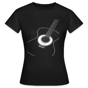 Acoustic guitar - Women's T-Shirt - black - Front - AI Model Female 172 dark (172cm)