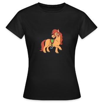 Mädchen Pony - Frauen T-Shirt - Schwarz - Vorne - AI Model Female 172 dark (172cm)