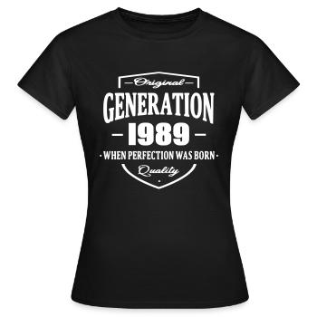 Generation 1989 - Women's T-Shirt - black - Front - AI Model Female 172 dark (172cm)