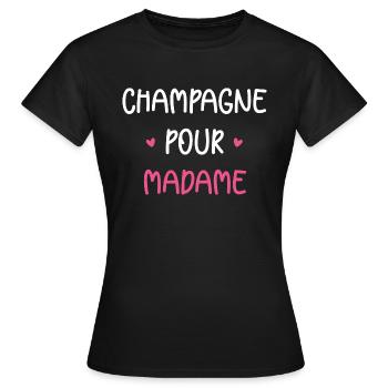 pour madame - T-shirt Femme - noir - Devant - AI Model Female 172 dark (172cm)