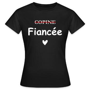 fiancée - T-shirt Femme - noir - Devant - AI Model Female 172 dark (172cm)