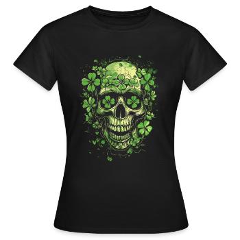 Crâne de trèfle Crâne de trèfle - T-shirt Femme - noir - Devant - AI Model Female 172 dark (172cm)