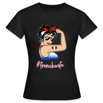 Frankreich Vintage Damenflagge Trikolore Sport - Frauen T-Shirt - Schwarz - Vorne - AI Model Female 172 dark (172cm)