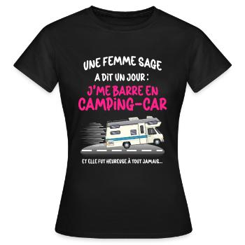 Motorhome Woman Wise Granny Retirement - Women's T-Shirt - black - Front - AI Model Female 172 dark (172cm)