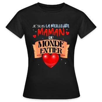 Beste Mutter Welt Herz Liebe Mutter - Frauen T-Shirt - Schwarz - Vorne - AI Model Female 172 dark (172cm)