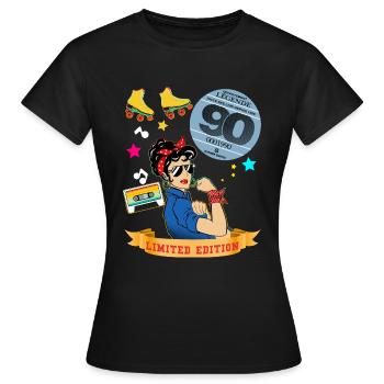 Woman 90s Cassette Music 1990s - Women's T-Shirt - black - Front - AI Model Female 172 dark (172cm)