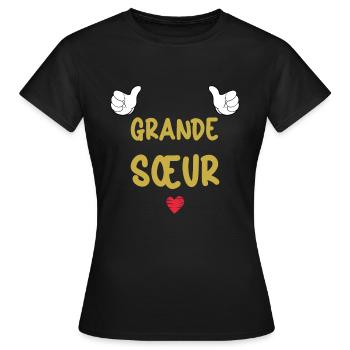 Big Sister Memorable Event Link Love - Women's T-Shirt - black - Front - AI Model Female 172 dark (172cm)