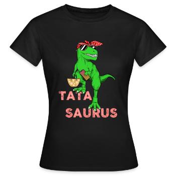 Tatasaurus Humour Tata D'amour Dino Tatie - T-shirt Femme - noir - Devant - AI Model Female 172 dark (172cm)