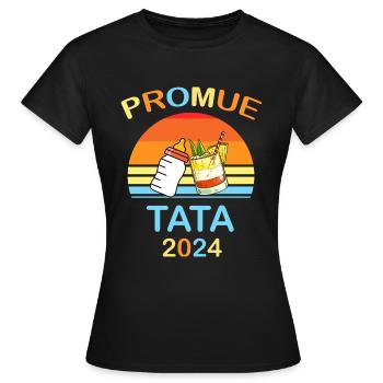 Tata et Nièce Biberon Cocktail Annonce Grossesse - T-shirt Femme - noir - Devant - AI Model Female 172 dark (172cm)