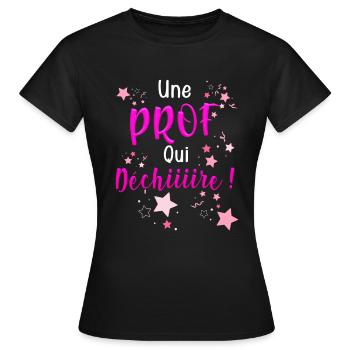 Beautiful gift from the stars woman a teacher who rocks - Women's T-Shirt - black - Front - AI Model Female 172 dark (172cm)