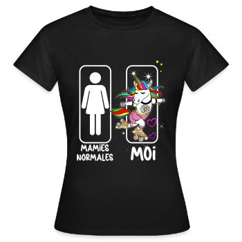 Granny Unicorn Super Granny Best Grandma - Women's T-Shirt - black - Front - AI Model Female 172 dark (172cm)
