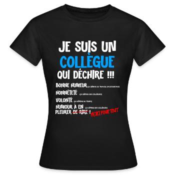Abgang, Arbeit, Kollege, gute Laune, super - Frauen T-Shirt - Schwarz - Vorne - AI Model Female 172 dark (172cm)