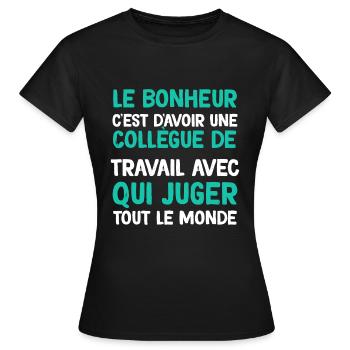 Humor Kollegin Von Travai Frauen, Die Urteilen - Frauen T-Shirt - Schwarz - Vorne - AI Model Female 172 dark (172cm)