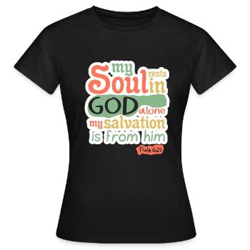 verset de la Bible - T-shirt Femme - noir - Devant - AI Model Female 172 dark (172cm)