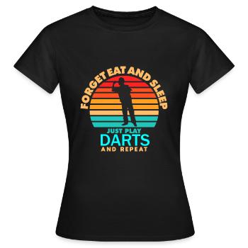 Fléchettes Fléchettes Fléchettes Fléchettes Fléchettes Fléchettes Fléchettes Tournoi de fléchettes - T-shirt Femme - noir - Devant - AI Model Female 172 dark (172cm)