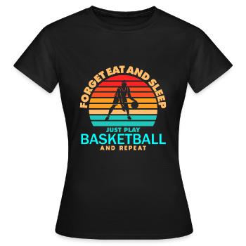 Basketball Freiwurf Dunk Dreier Basketballspieler - Frauen T-Shirt - Schwarz - Vorne - AI Model Female 172 dark (172cm)