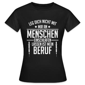 Anästhesie Medizin Narkose Lustig Anästhesist - Frauen T-Shirt - Schwarz - Vorne - AI Model Female 172 dark (172cm)