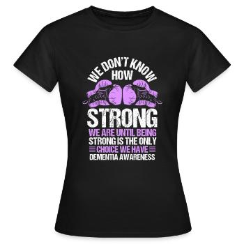 Dementia Awareness Dement Choice Purple Ribbon - Women's T-Shirt - black - Front - AI Model Female 172 dark (172cm)
