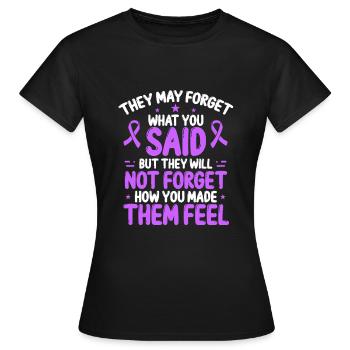 Alzheimer's Awareness Ribbon Dementia Awareness - Women's T-Shirt - black - Front - AI Model Female 172 dark (172cm)