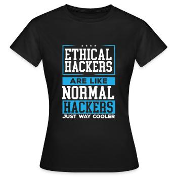 Ethical Hacking Programmer Online Cybersecurity - T-shirt Femme - noir - Devant - AI Model Female 172 dark (172cm)