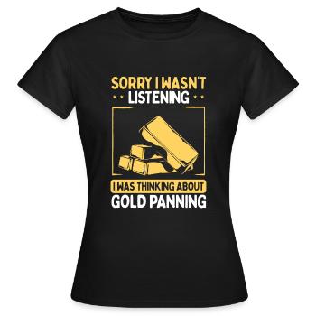 Gold Prospector Gold Miner for Gold Gold Panning - Women's T-Shirt - black - Front - AI Model Female 172 dark (172cm)