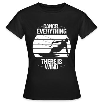 Kitesurfing Wind Kiteboarder Kitesurf Kiteboarder - T-shirt Femme - noir - Devant - AI Model Female 172 dark (172cm)