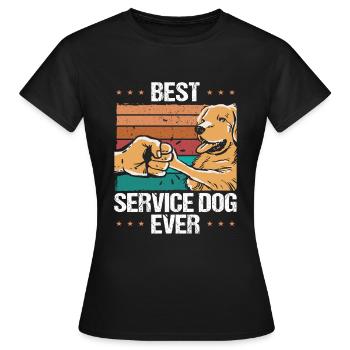 Harnais pour chien d’assistance dans l’animal de soutien de formation - T-shirt Femme - noir - Devant - AI Model Female 172 dark (172cm)