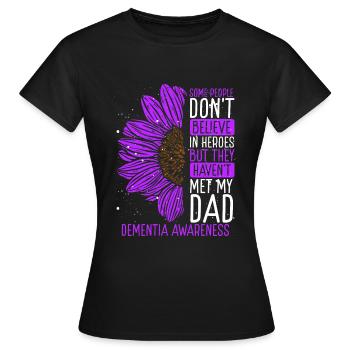 Dementia Awareness Ribbon Dad Warrior - Women's T-Shirt - black - Front - AI Model Female 172 dark (172cm)