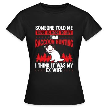 Raccoon Slayer Raccoon Removal Technician - Women's T-Shirt - black - Front - AI Model Female 172 dark (172cm)