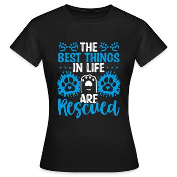 Drôle de sauveteur de chiens Adopter des chiens Refuge de chiens Sauvetage de chiens - T-shirt Femme - noir - Devant - AI Model Female 172 dark (172cm)