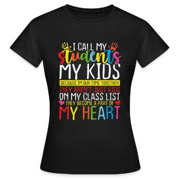 Garderie Provier Mes enfants Humour Garderie Enseignante - T-shirt Femme - noir - Devant - AI Model Female 172 dark (172cm)